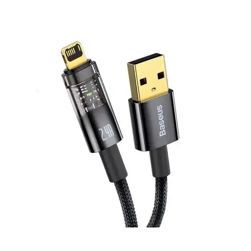 کابل شارژ USB to iP باسئوس مدل Explorer Series Auto Power-Off 2.4 آمپر